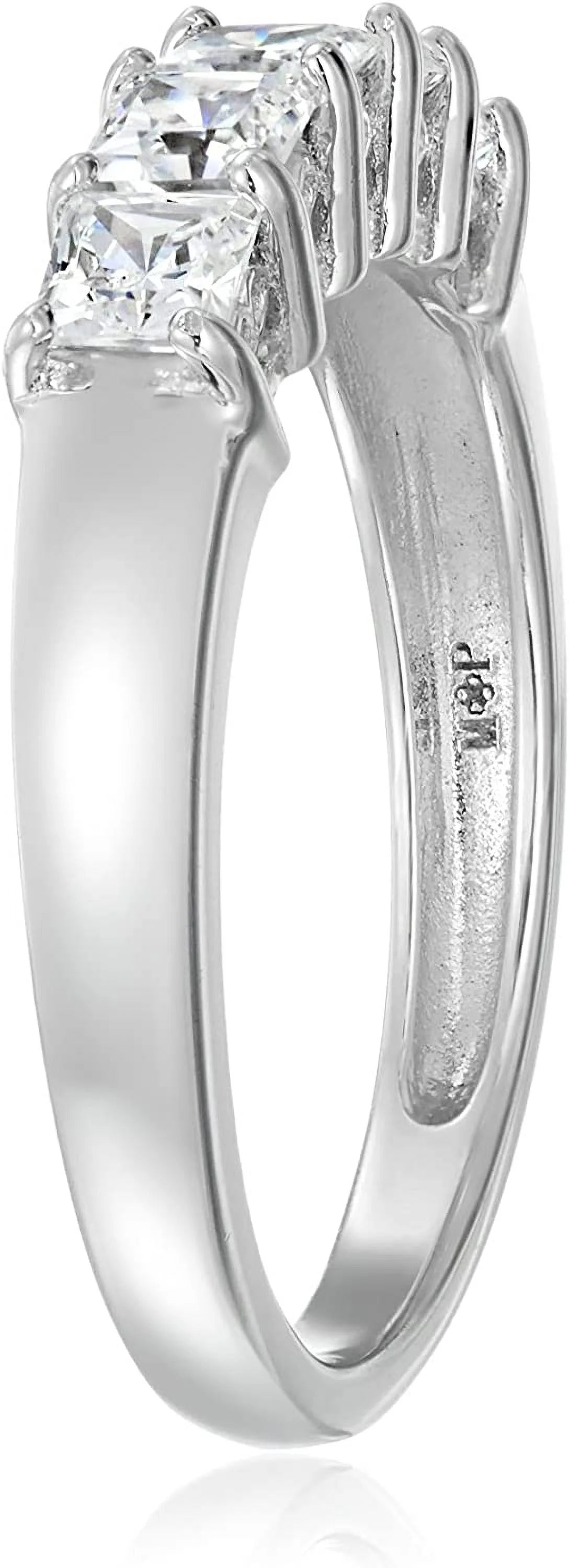 Platinum or Gold Plated Sterling Silver 5-Stone Ring N727