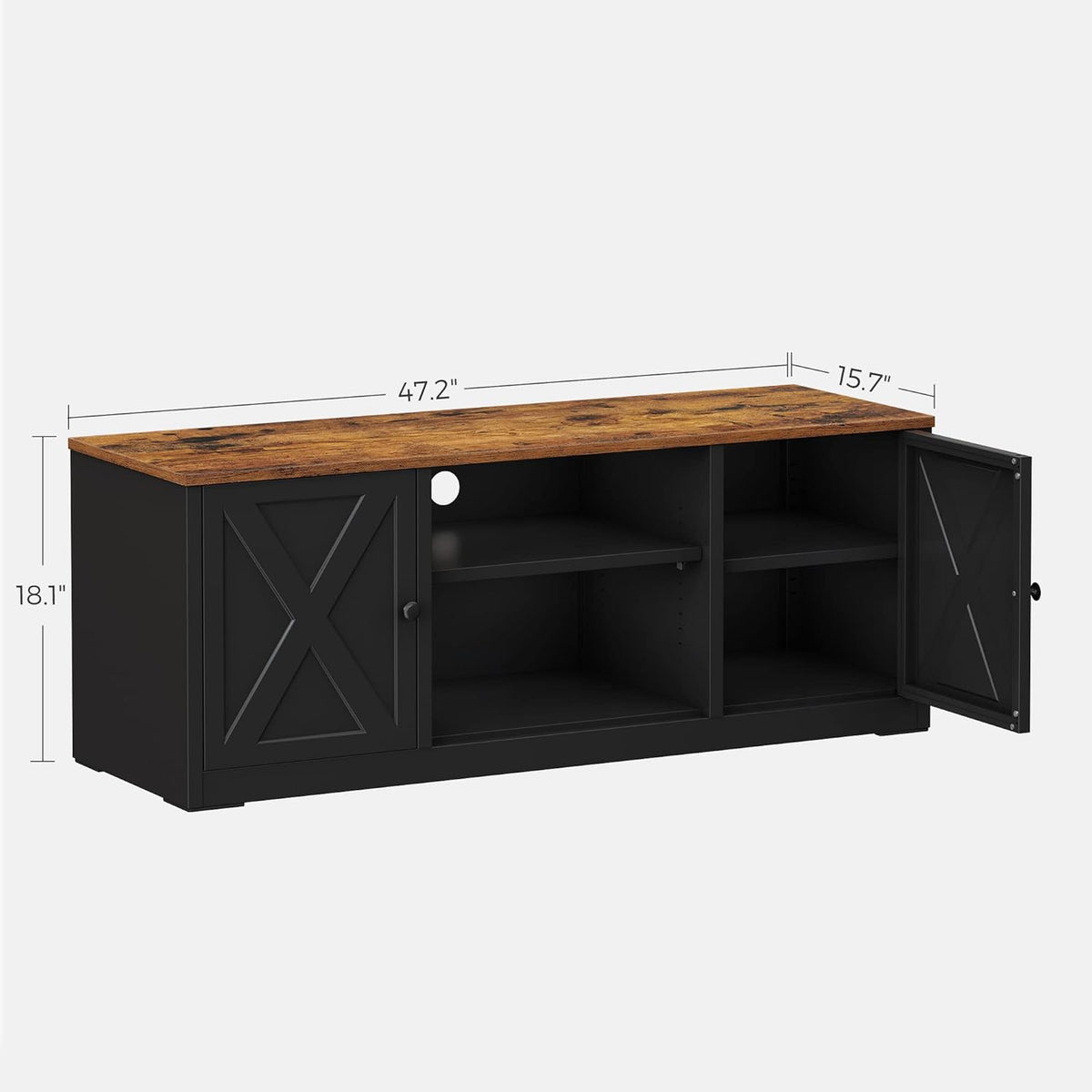 55 Inches TV Stand with Open Shelves and 2 Cabinets R575