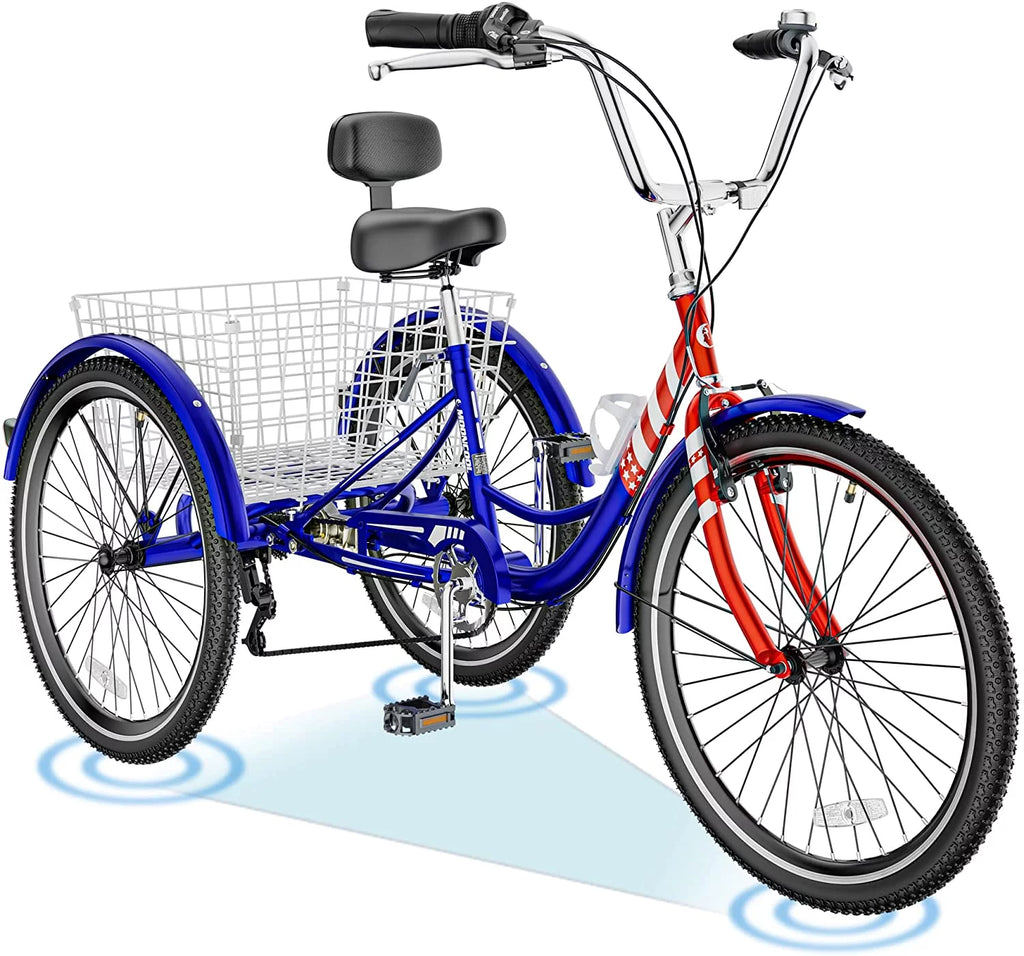 20/24/26 inch Adult Tricycle 3 Wheel Bike with Cargo Basket B157
