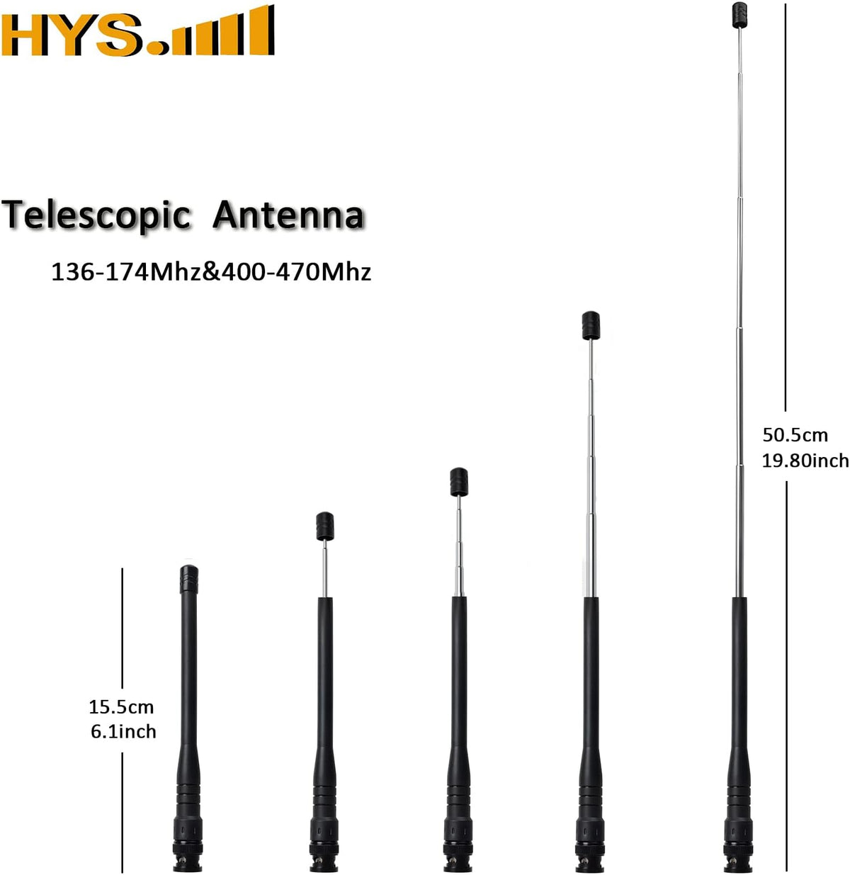 BNC Dual-Band VHF UHF Telescopic Antenna W40198