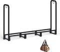Black Adjustable Firewood Rack with Waterproof Cover Q948742