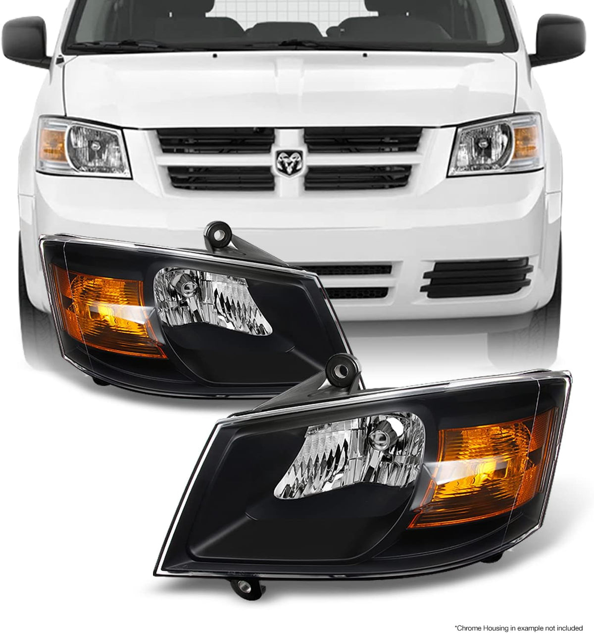 Chrome Bezel Headlights Housing L729