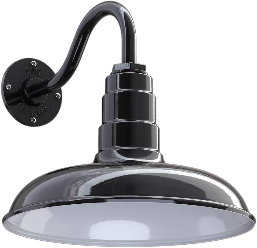 Gooseneck Barn Light 16 Gooseneck Black H580