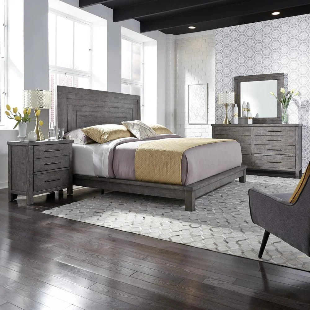 Dark Gray King Platform Bed I5519