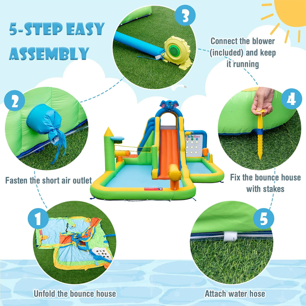 Inflatable Water Slide with Splash Pool Climbing Wall Z34549