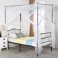 Twin Black Canopy Platform Bed K9483