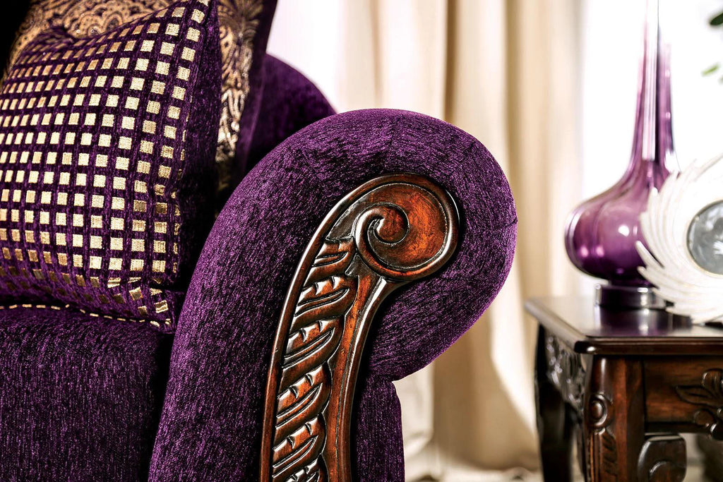 Purple & Dark Cherry 5pcs Living Room Set L95328