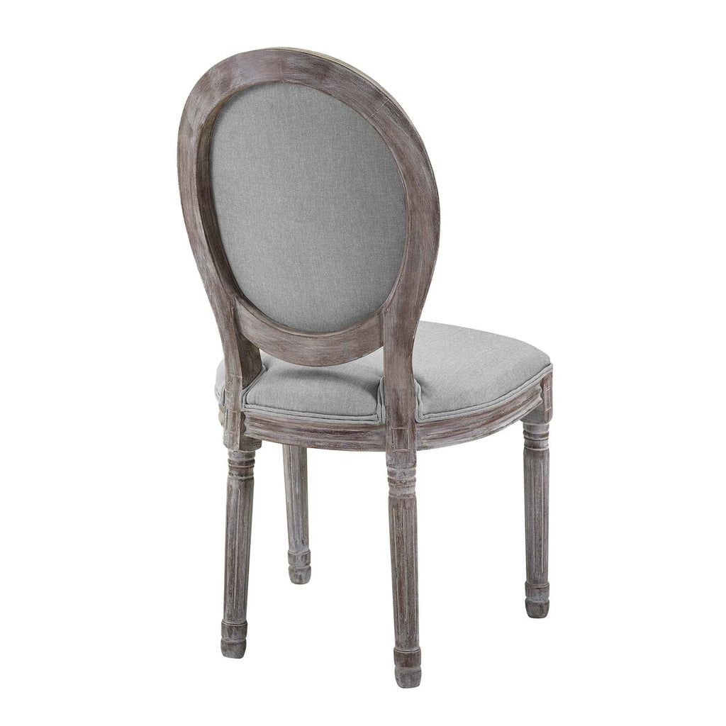 Light Grey Fabric Wood Dining Chair Set of Four Q227