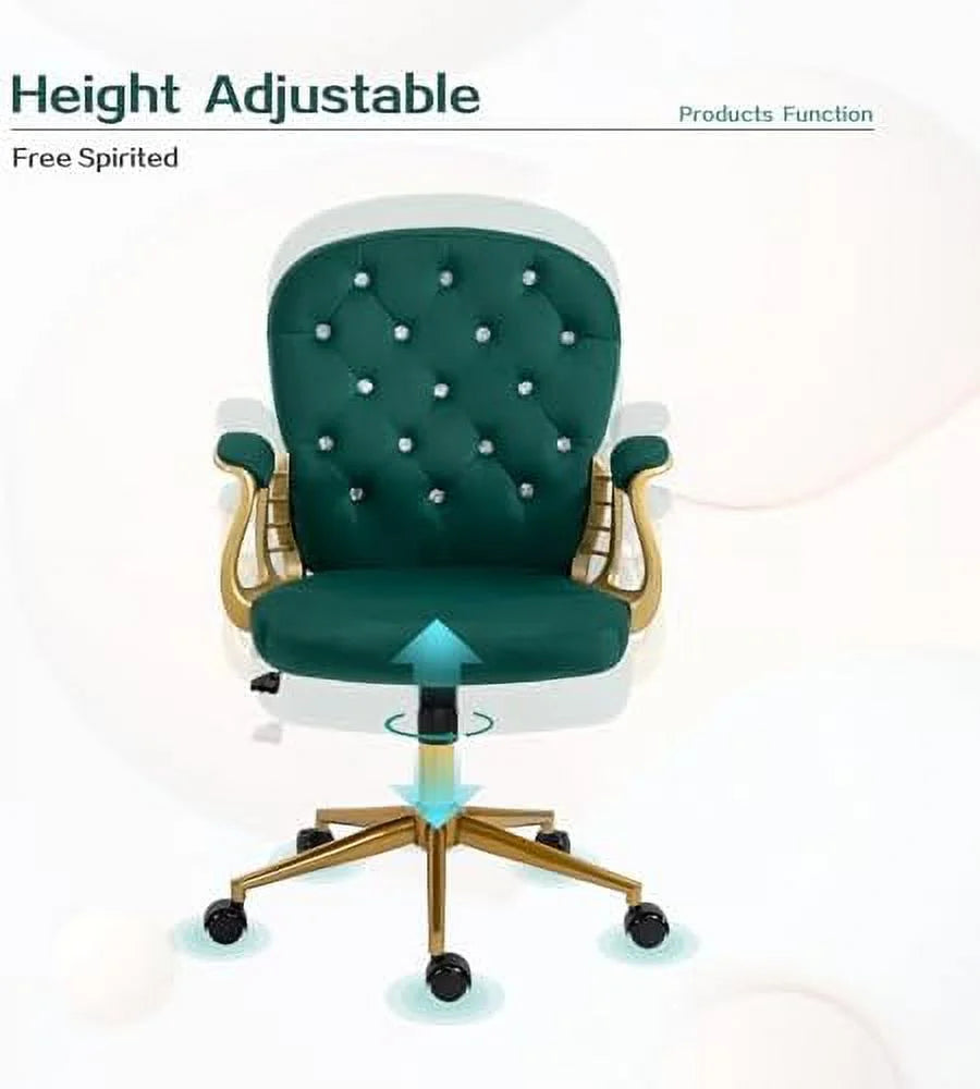 Pink Velvet Office Chair with Wheels V943