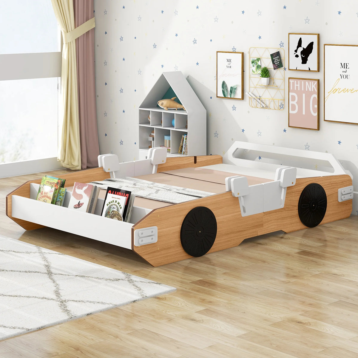 Twin Size Car Bed with Storage Drawers V4877