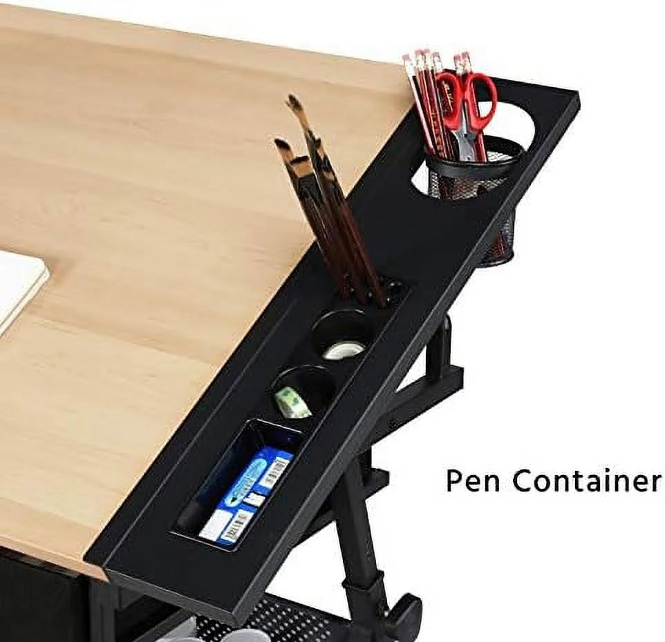 Height Adjustable Drafting Table with Stool P1643