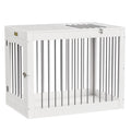 White Wooden Dog Crate with Double Doors F2627