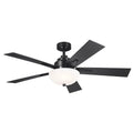 52 inches Ceiling Fan with Light Kit Satin Black C5648