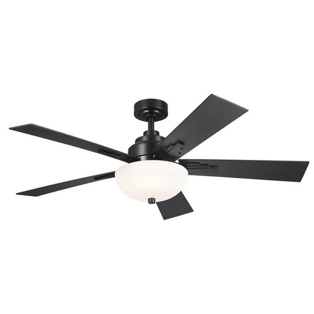52 inches Ceiling Fan with Light Kit Satin Black C5648