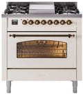 Antique White Dual Fuel Propane Gas Range W28129