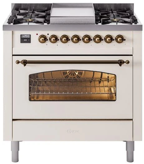 Antique White Dual Fuel Propane Gas Range W28129
