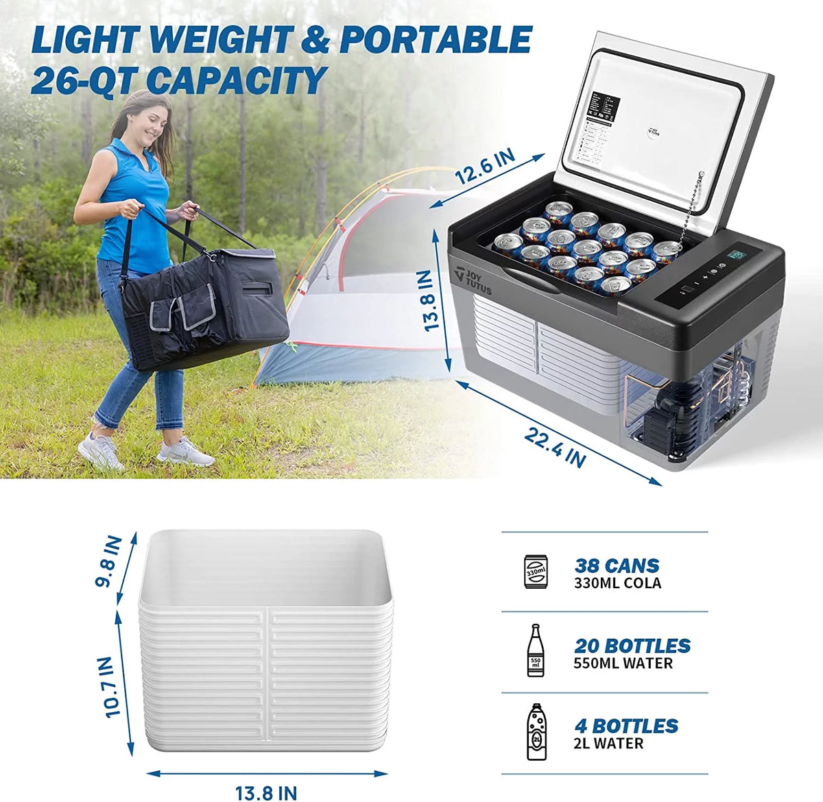 25L Portable Car Refrigerator Cooler 12/24V DC 110V AC Z6209