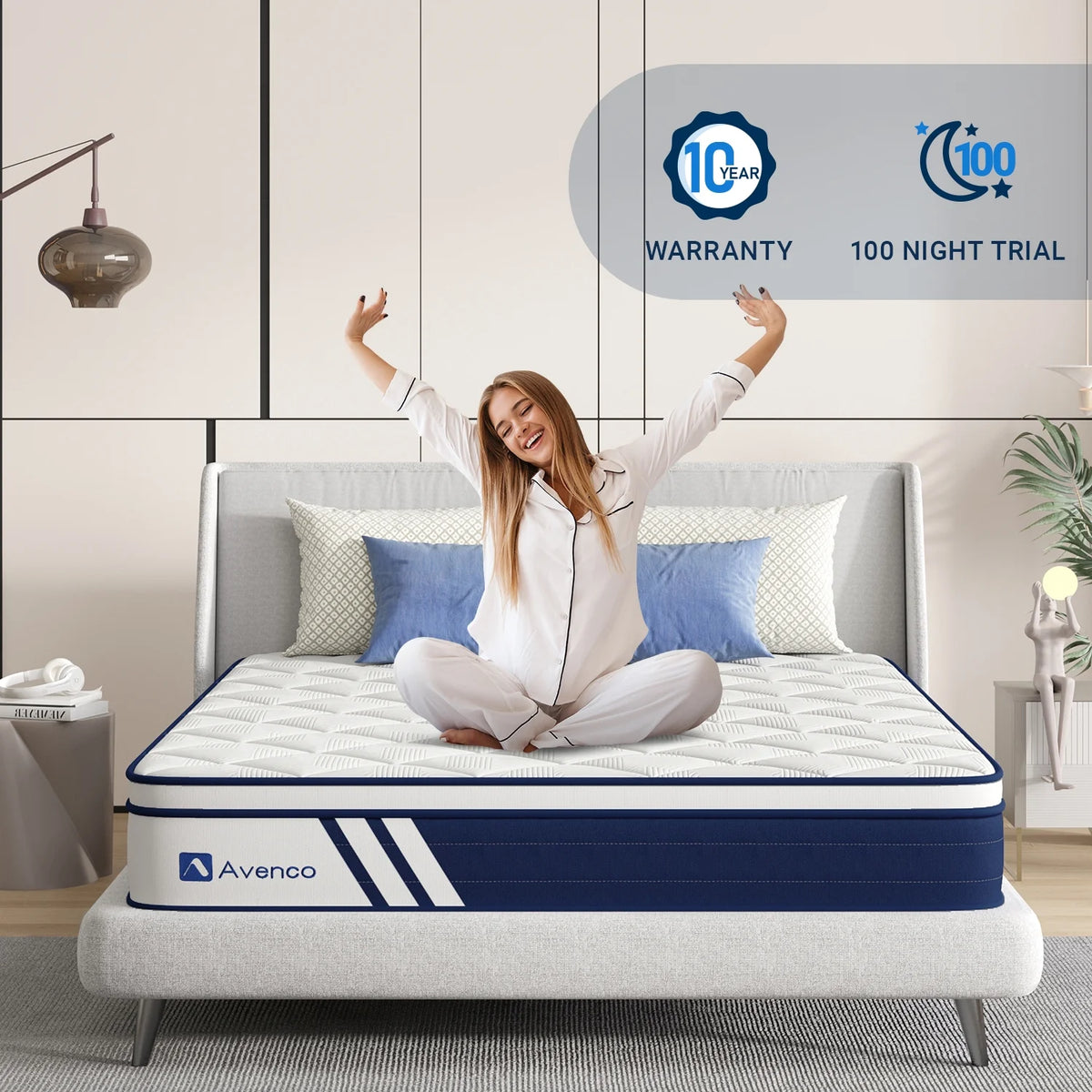 10 inch Gel Memory Foam Hybrid Mattress Queen Size C6714