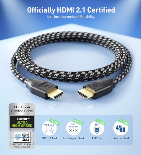 White Braided 8K HDMI Cable 13.1 ft G214475