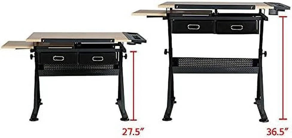 Height Adjustable Drafting Table with Stool P1643