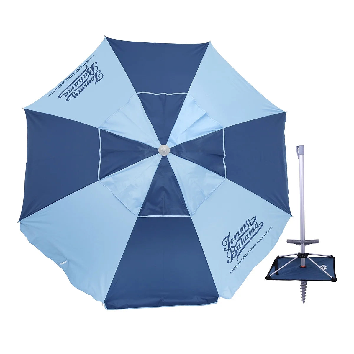 7 ft Fiberglass Beach Umbrella with Folding Anchor Base R49470