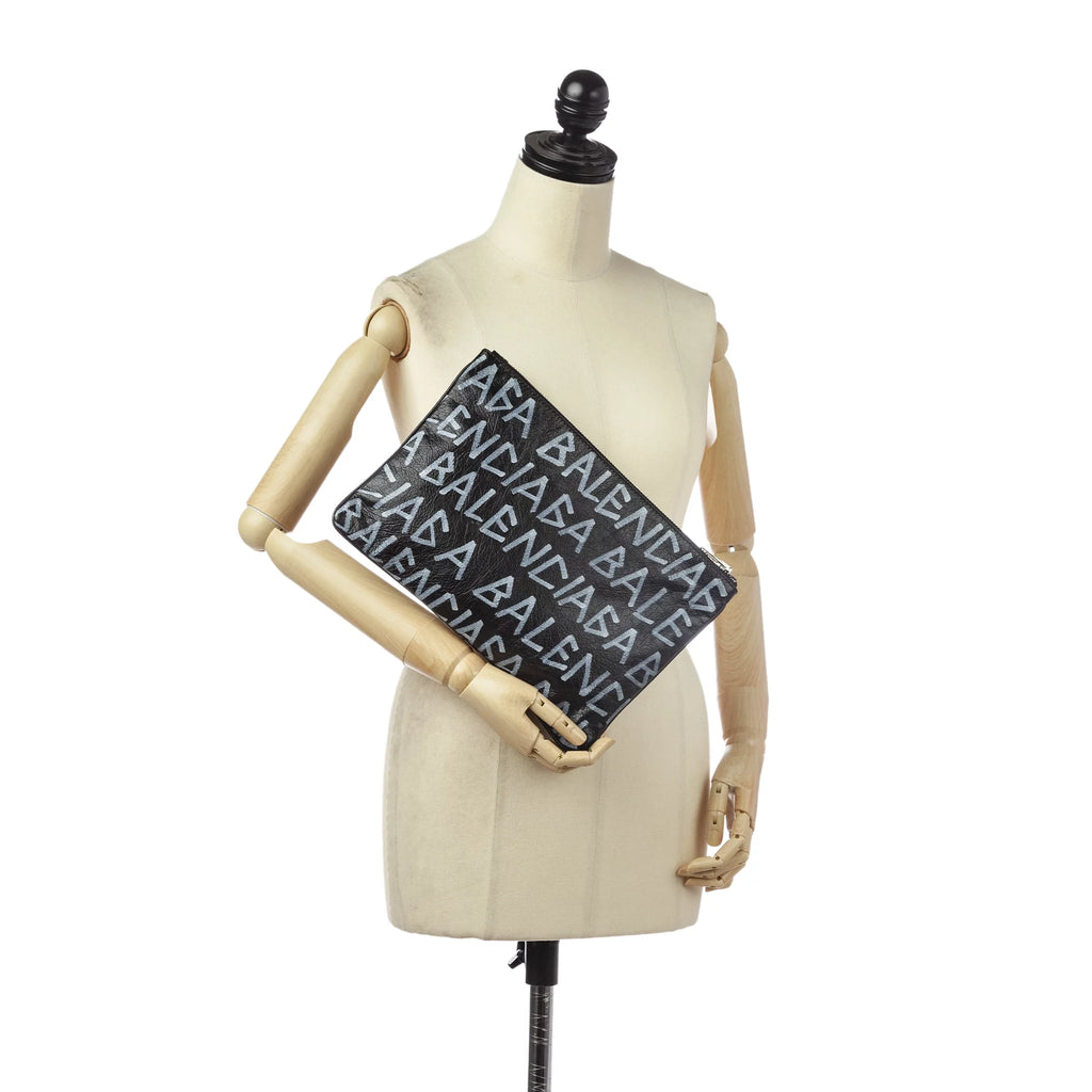Black Calf Leather Clutch Bag W500928