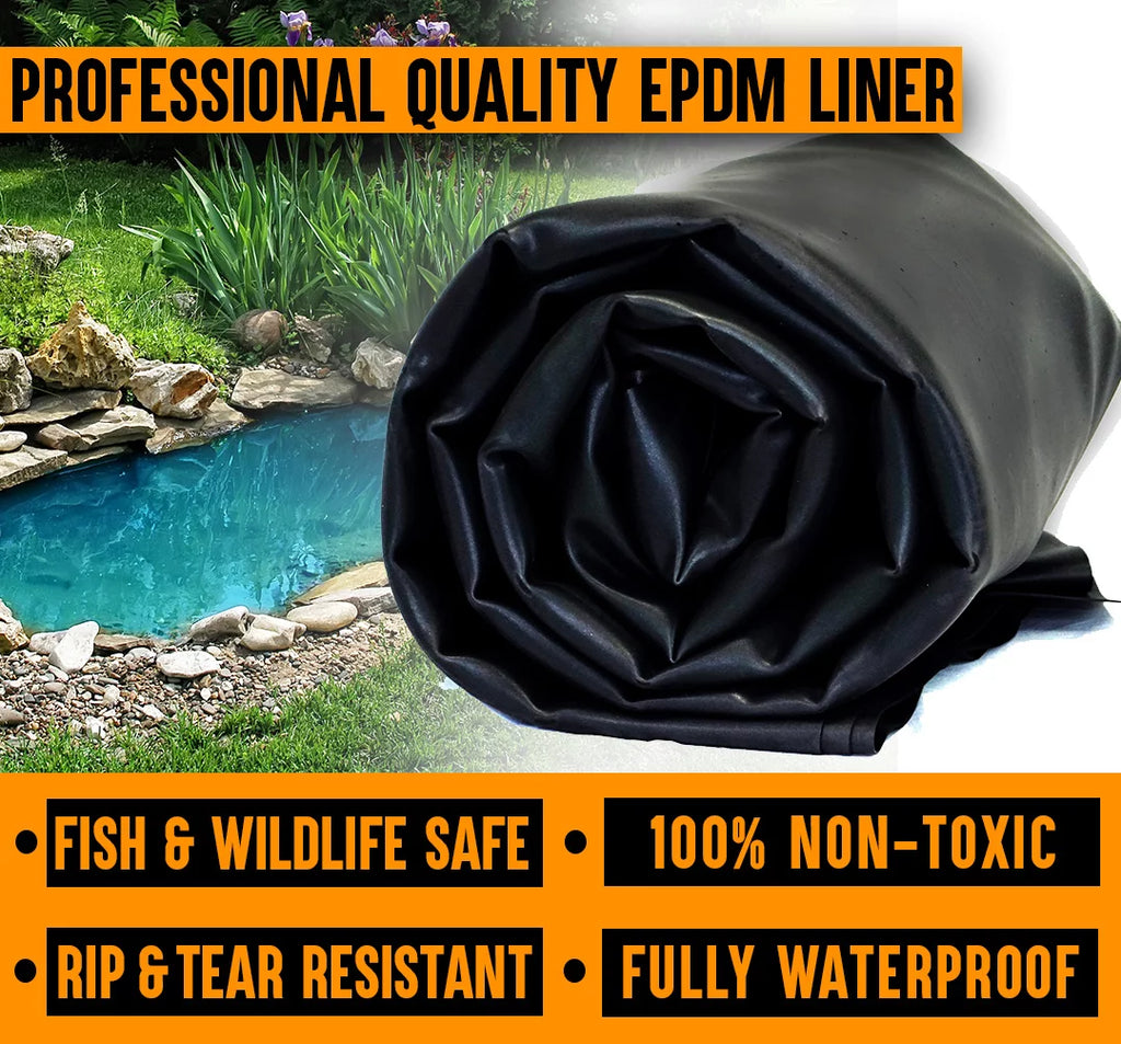 15 ft. x 30 ft. 60 Mil EPDM Rubber Pond Liner and Underlayment Combo B7070