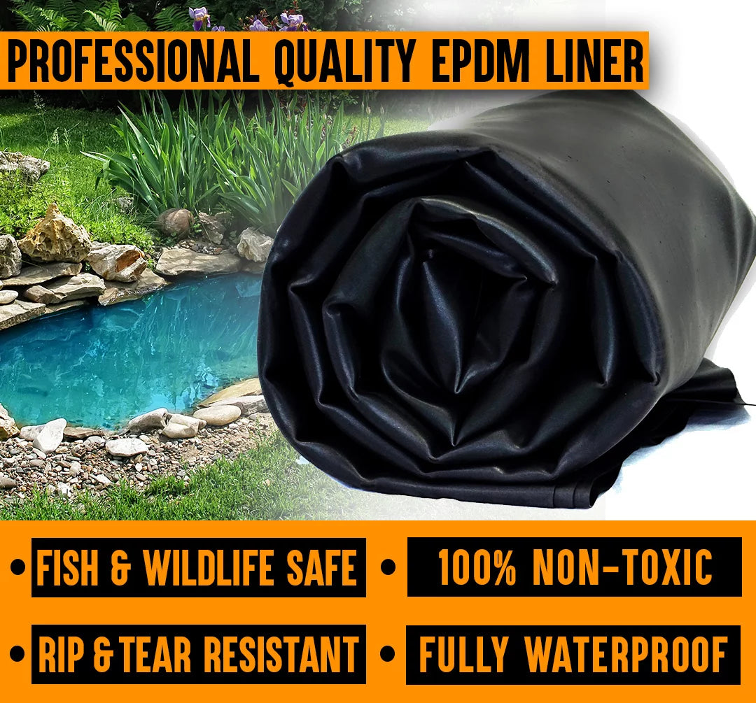 15 ft. x 30 ft. 60 Mil EPDM Rubber Pond Liner and Underlayment Combo B7070