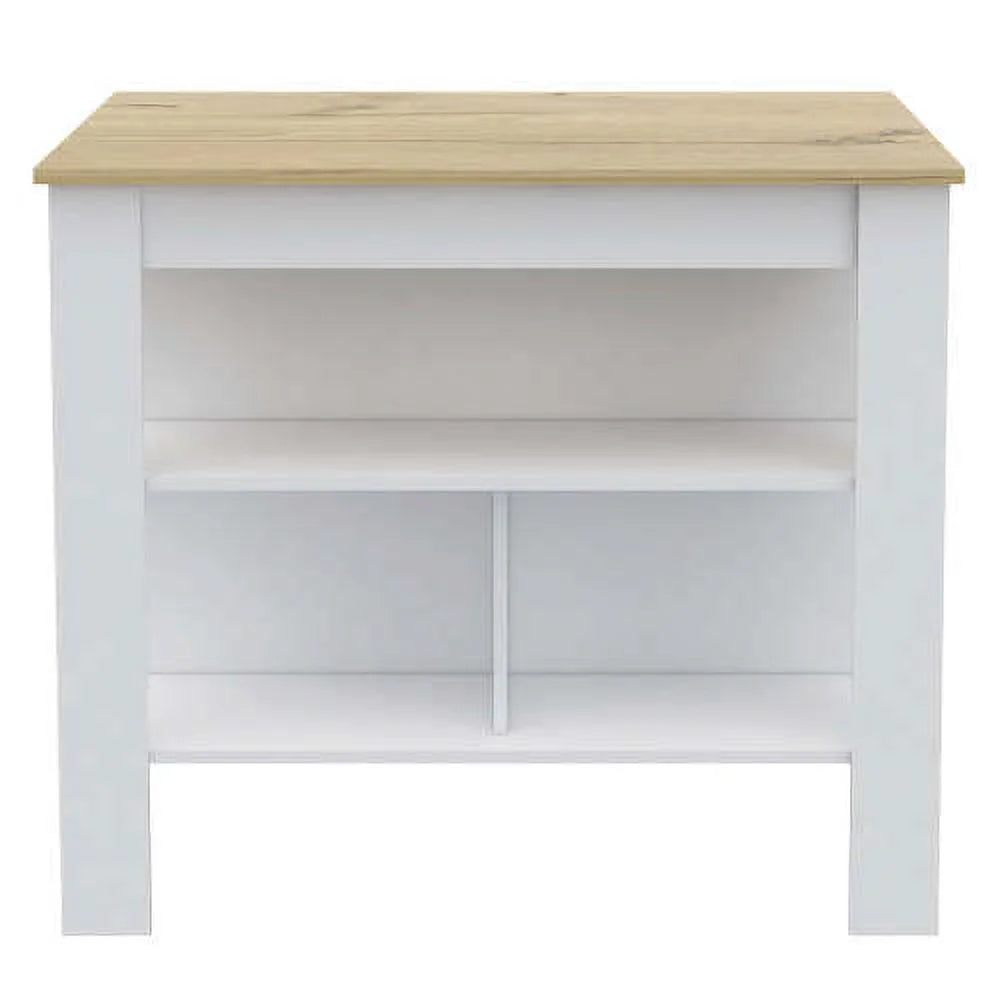 5-Shelf 4-Door 2-Piece Kitchen Set White and Light Oak G93910