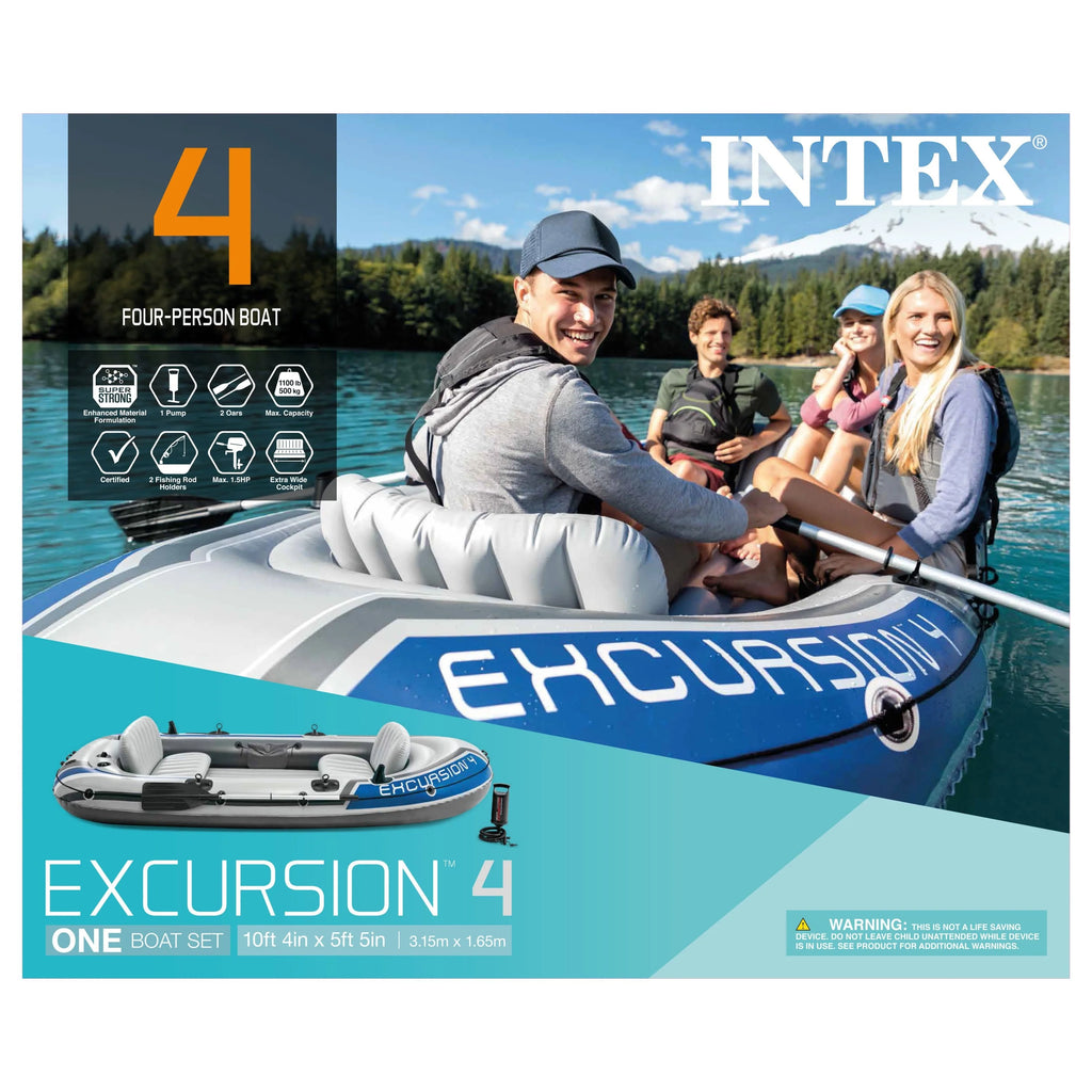 4 Person Inflatable Boat Set with 2 Oars F5884