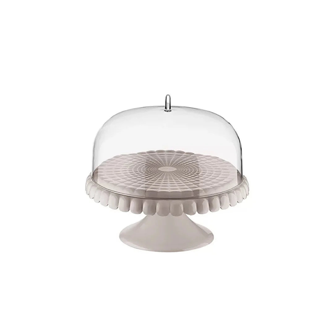 Milk White Cake Stand With Dome A6522