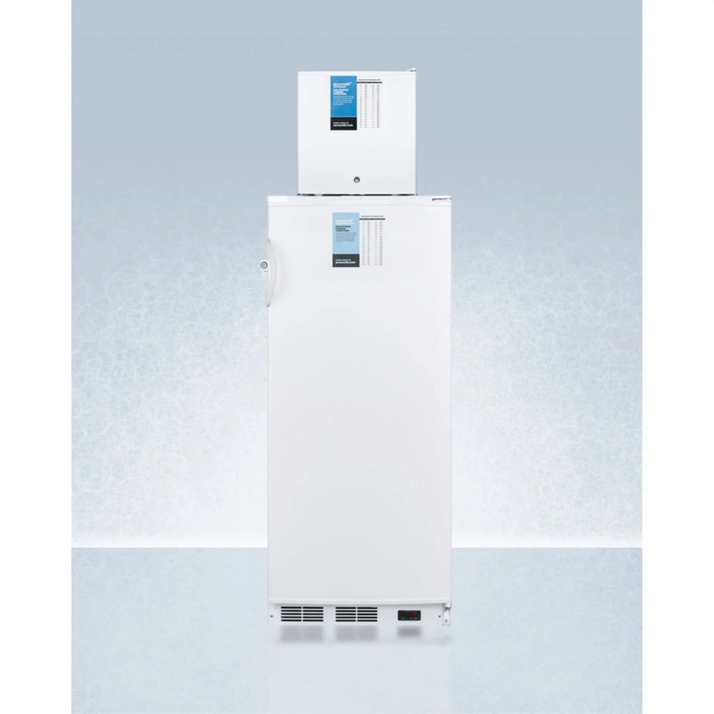10.1 cu.ft. Auto Defrost Refrigerator and Compact Manual Defrost Freezer with Stacking Rack Q75902