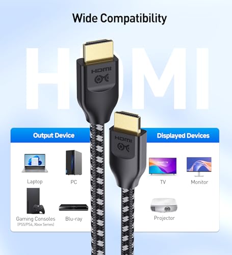 White Braided 8K HDMI Cable 13.1 ft G214475