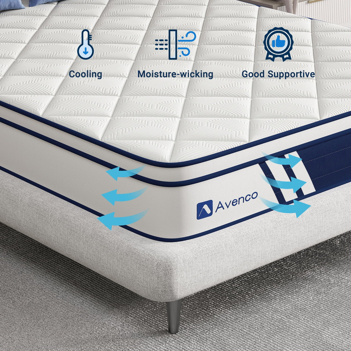 10 inch Gel Memory Foam Hybrid Mattress Queen Size C6714