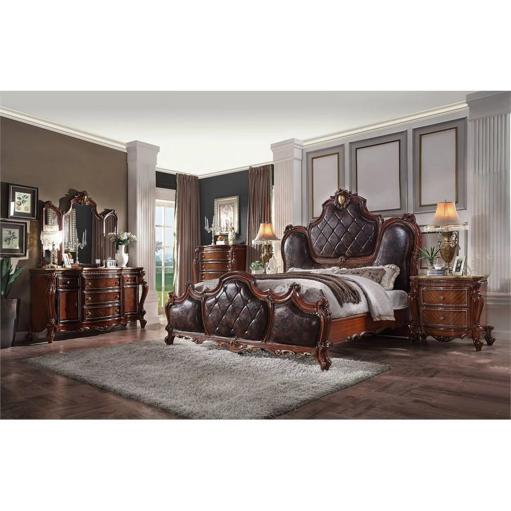 California King Bed in PU & Honey Oak F574088