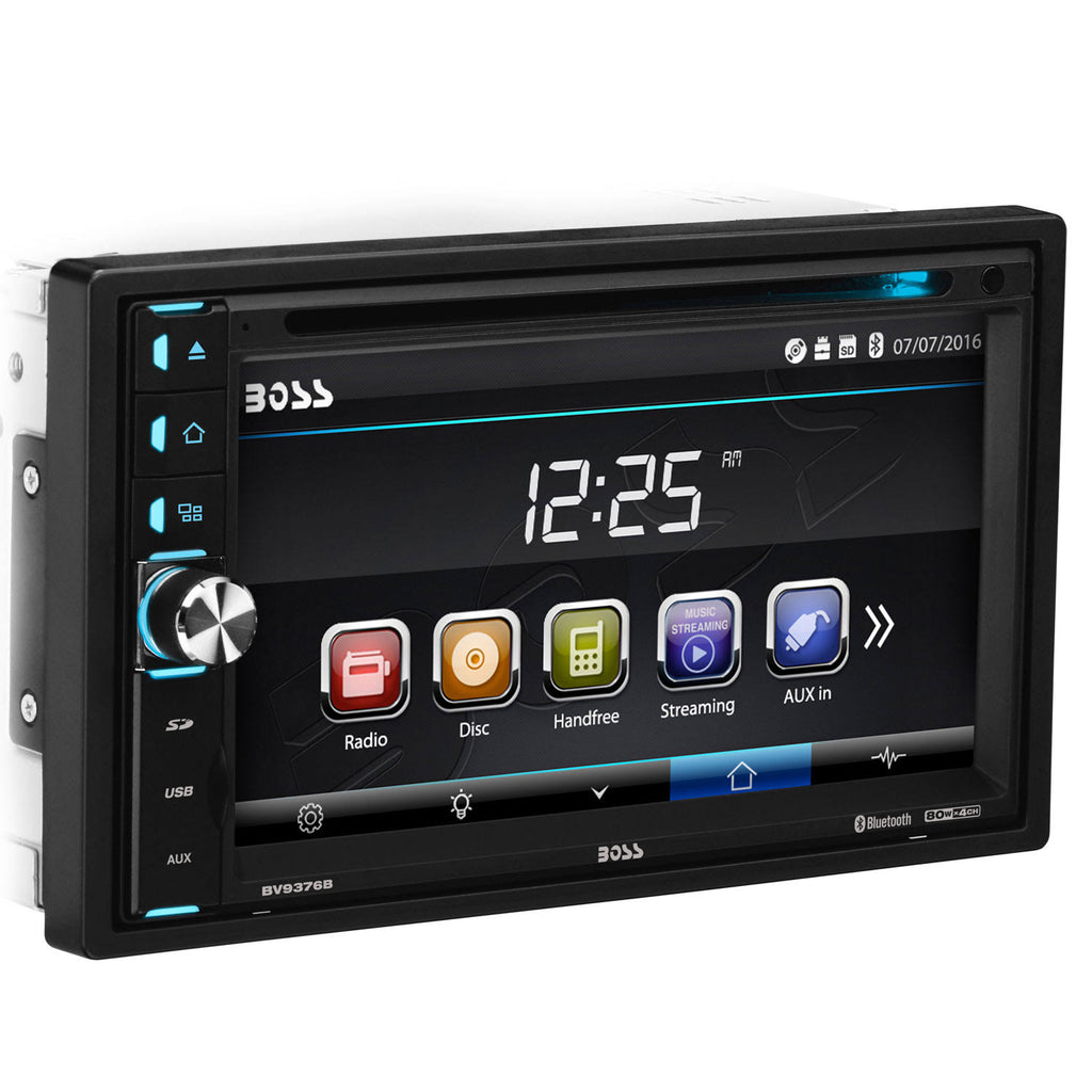 Double-DIN In-Dash DVD MP3 CD AM FM Receiver with Bluetooth R129