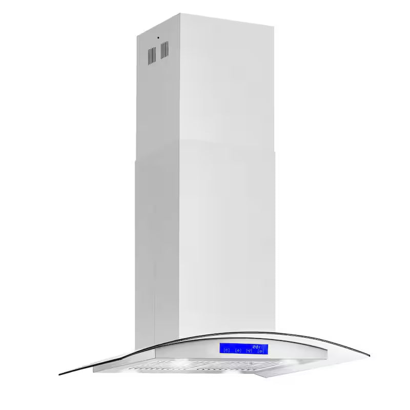 30 in. Stainless Steel Ductless Island Range Hood with Carbon Filter Kit O328