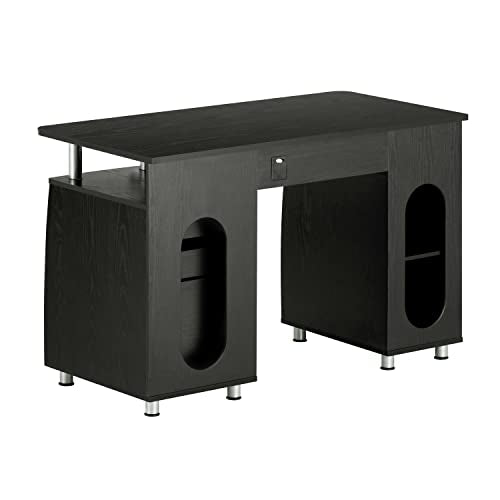 Espresso Writing Desk with Drawers & File Cabinet G656