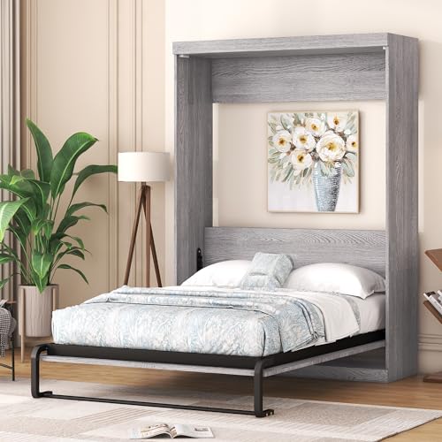 Murphy Bed with Bookcase Shelves and 6 Drawers J642