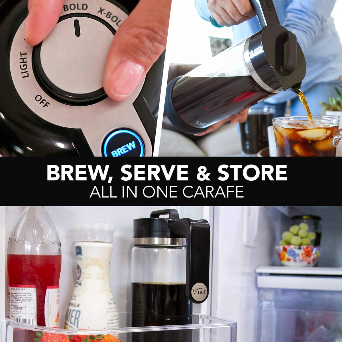 Cold Brew Electric Coffee Maker 1.1 Liter Glass Carafe O43797