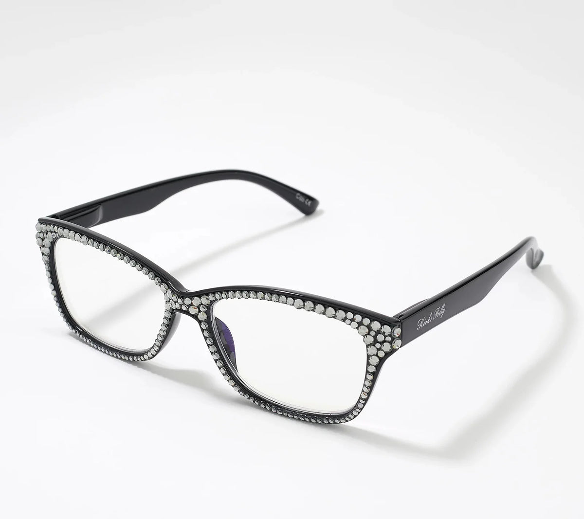Black Round Crystal Readers Glasses E854343
