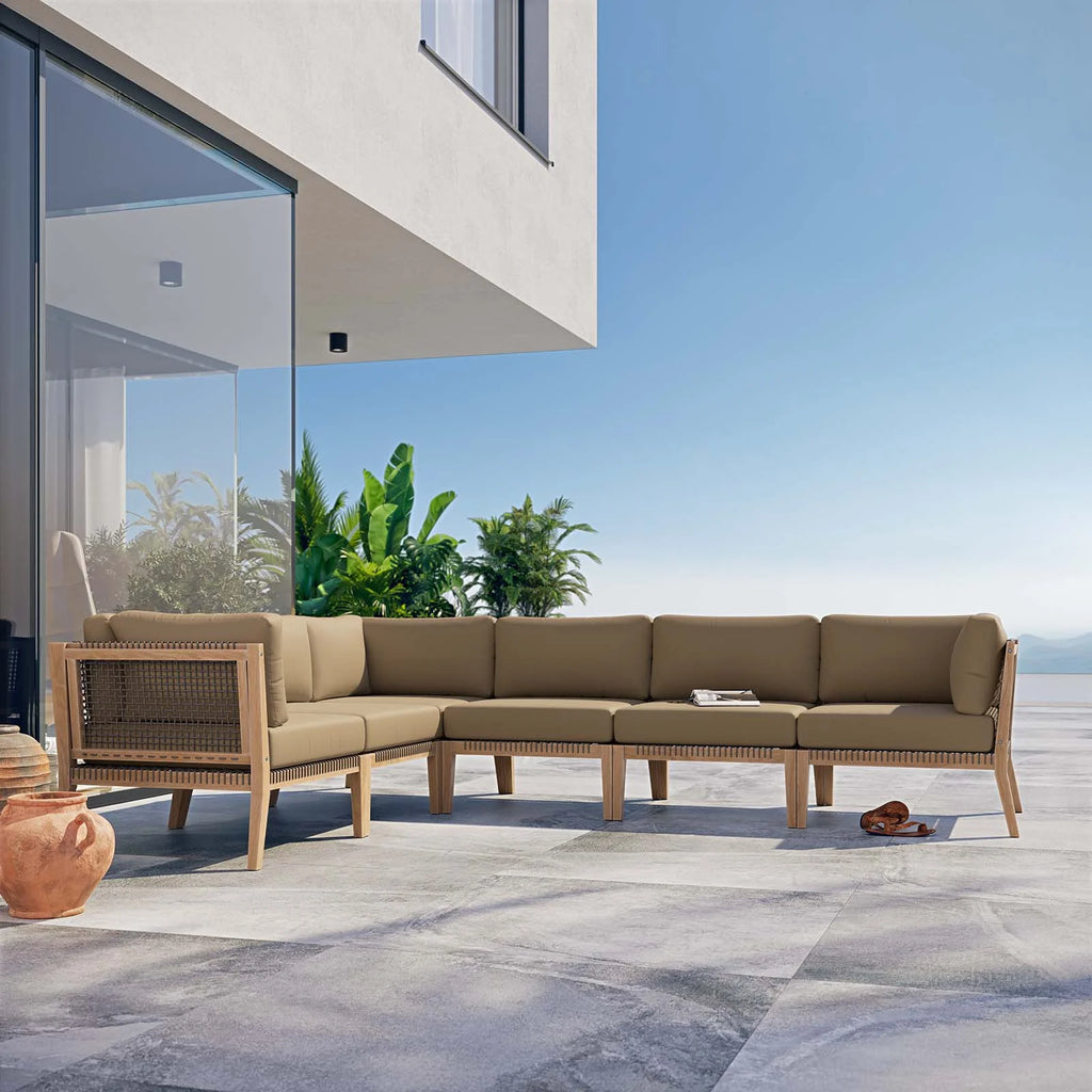 Teak Wood 6-Piece Sectional Sofa D33324