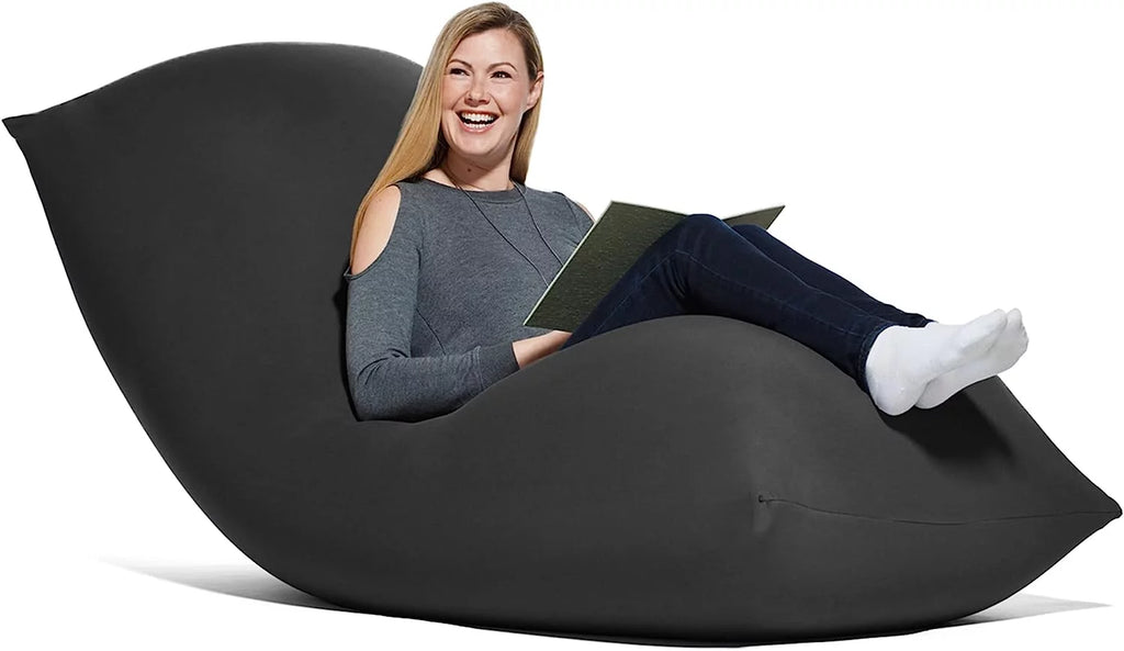 Dark Grey Oversized Plush Bean Bag Chair P154