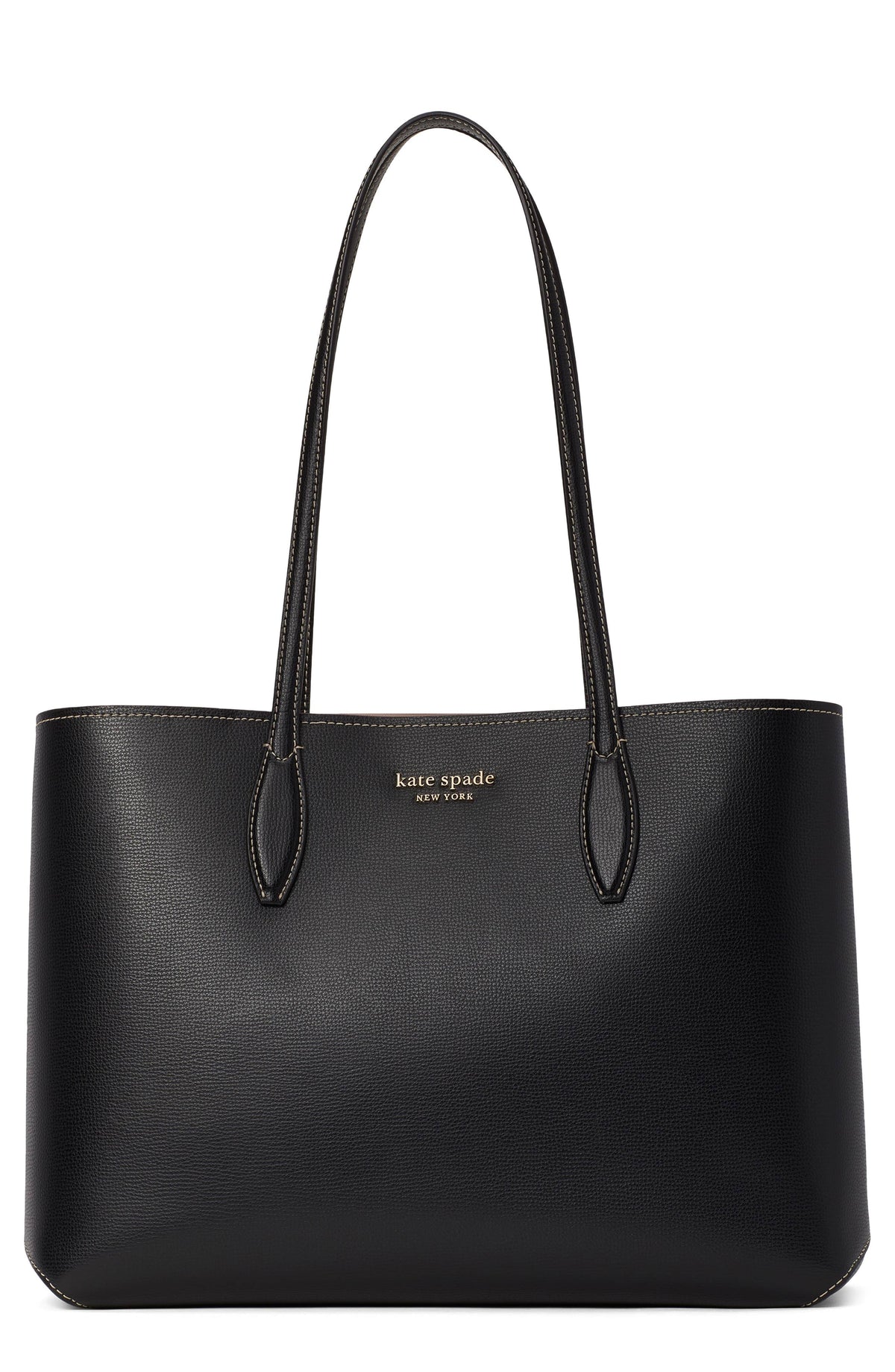 Black Large Leather Tote V450