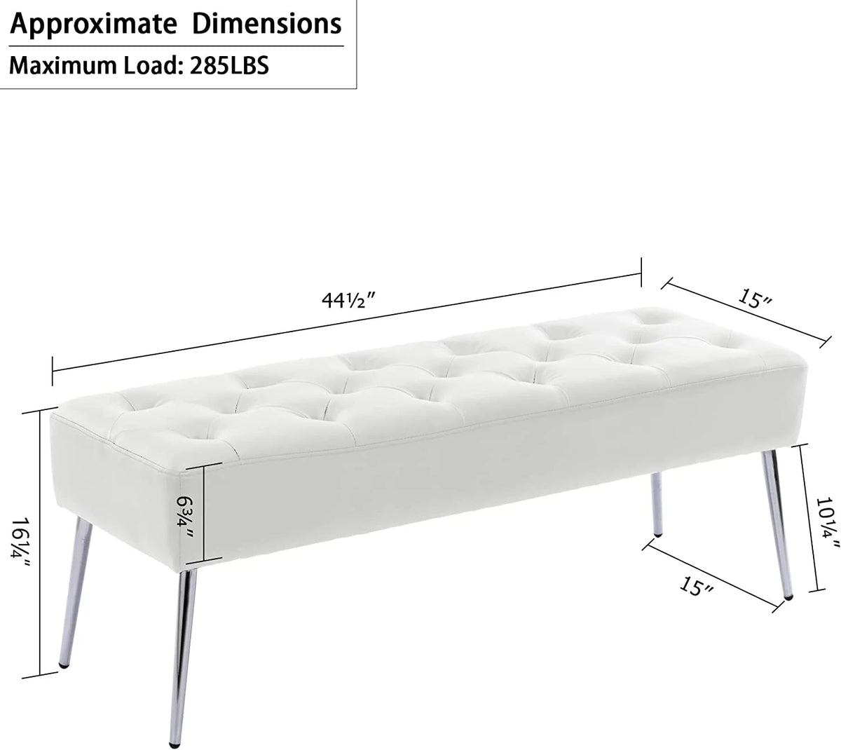 White Tufted Upholstered Bench A3838