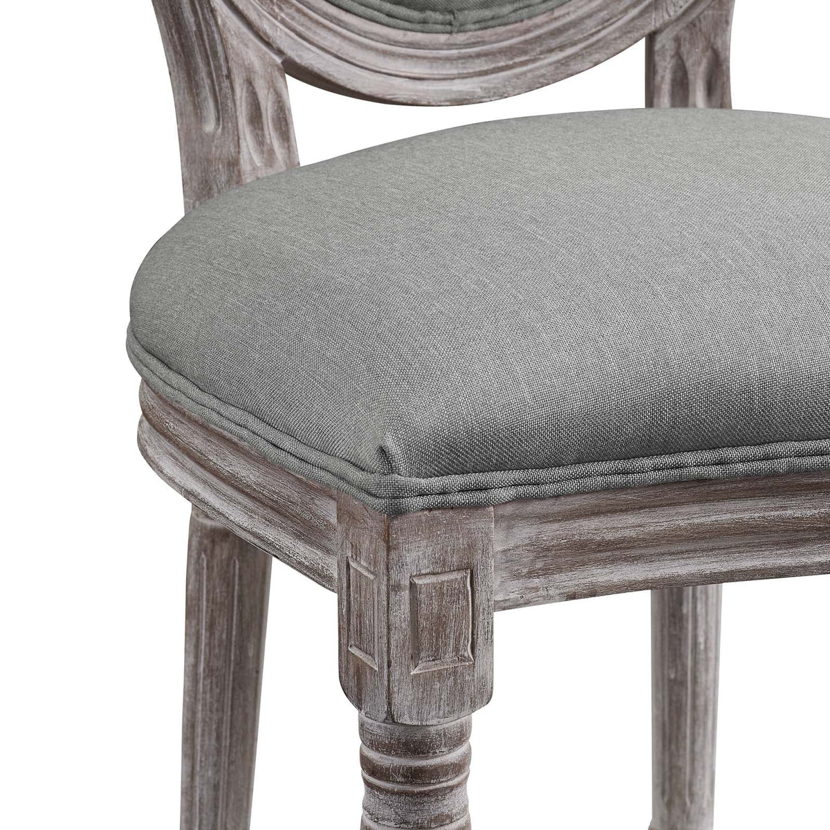 Light Grey Fabric Wood Dining Chair Set of Four Q227