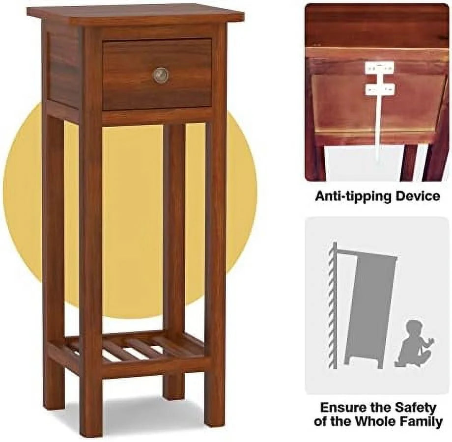 Narrow End Table Set of 2 with Drawer X7773