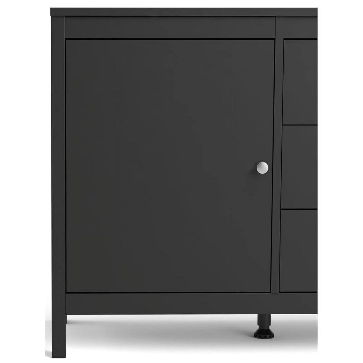 Black Matte 2 Door 3 Drawer Sideboard G87545
