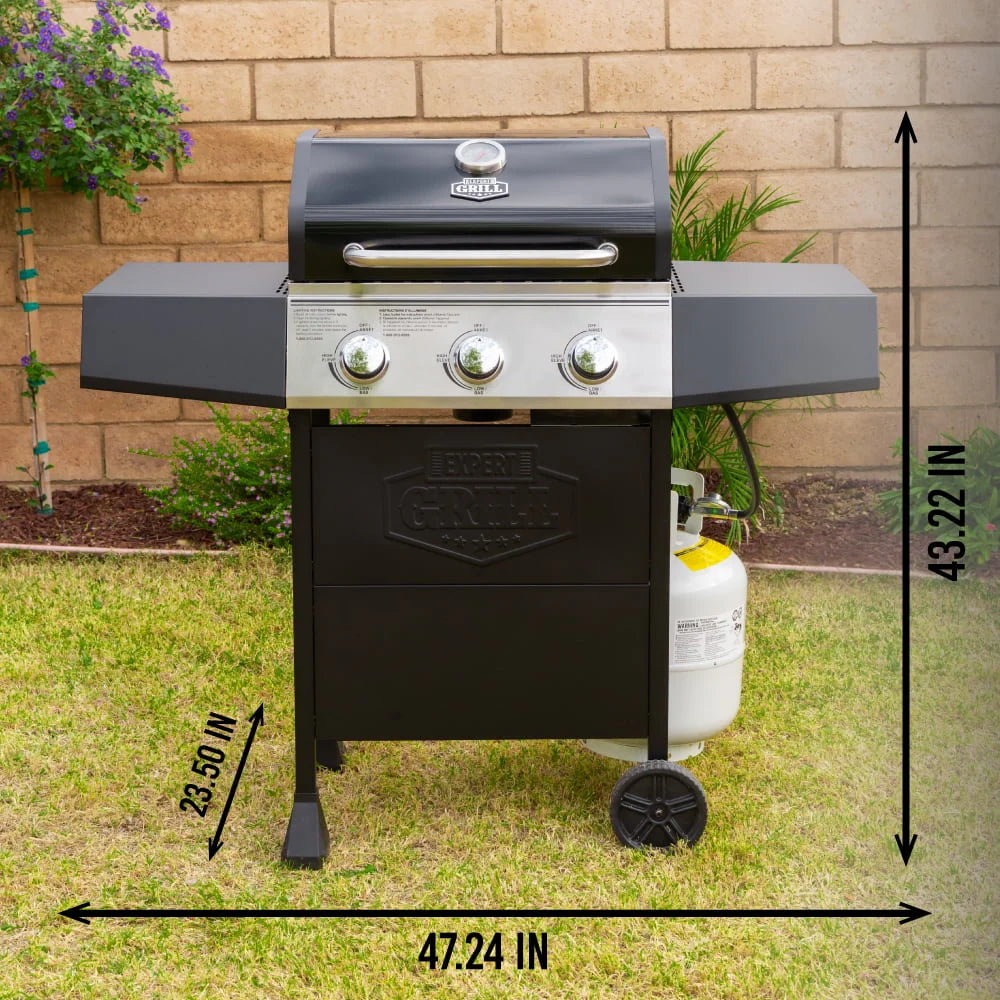 3 Burner Propane Gas Grill in Black J8685