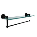 Matte Black Paper Towel Holder with Glass Shelf M448026
